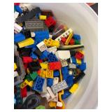 Large Qauntity 35lb container full misc legos, mega blocks, and much more.