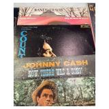 Vintage records Hank williams jr, dolly parton, johnny cash QTY 9