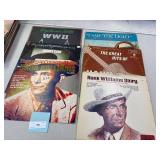 Vintage records hank williams (4), johnny cash (1), weylon and willie (1)