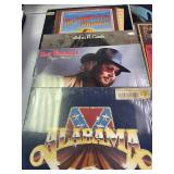 Vintage records misc country artist QTY 8, johnny cash, Freddy fender, Alabama and more!