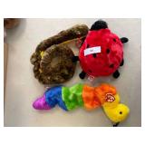 Vintage beanie buddies- 1999 Lucky ( lady bug), 1999 slither (snake), 1999 Inch (caterpillar).