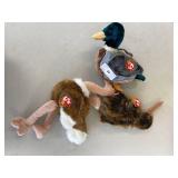 Vintage beanie buddies- 1998 Stretch (ostrich), 1998 drake (duck), 1998 Beak (sand piper)