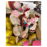 Large quantity chicks, chickens and plush swan decor.