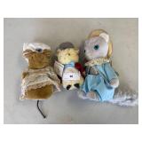 vintage stuffed animal/plush dolls- eden gerbil, beatrix potter lady mouse, squirrel