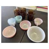 fire king anchor hocking mugs and bowls, 12 pieces