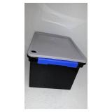 Storex Portable File Tote With Locking Handles, Letter/legal Files, 18.5" X 14.25" X 10.88", Black/silver