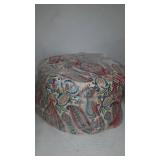 HomePop Decorative Round Ottoman with Metal Base, Multiple Colors