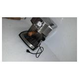 brim 15 Bar Espresso Machine, Cappuccino, Americano, Latte and Espresso Maker, Milk Steamer and Frother, Removable Parts for Easy Cleaning, Stainless Steel/Wood Accents, wood finish handle (50030)