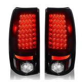 AUTOSAVER88 LED Tail Light Assembly Compatible with 2003-2006 Chevy Silverado 1500/2500/3500 and 1999-2002 GMC Sierra 1500/2500/3500 Black Housing and Smoke Lens (Fit Fleetside Models Only)