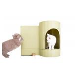Litter Box Enclosure for Easier Handling of Cat Litter, Enclosed Design, Easy to Clean, Prevent Sand Leakage, Easy Assembly and Large Space, with Cat Litter Scoop and Motion-Sensor Light (Green)