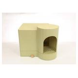 Litter Box Enclosure for Easier Handling of Cat Litter, Enclosed Design, Easy to Clean, Prevent Sand Leakage, Easy Assembly and Large Space, with Cat Litter Scoop and Motion-Sensor Light (Green)