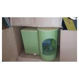 Litter Box Enclosure for Easier Handling of Cat Litter, Enclosed Design, Easy to Clean, Prevent Sand Leakage, Easy Assembly and Large Space, with Cat Litter Scoop and Motion-Sensor Light (Green)