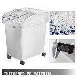VEVOR Ingredient Bin, 10.5 Gallon and 6.6 Gallon Capacity Ingredient Storage Bin, PP Material Flour Bins On Wheels, White Shelf Ingredient Bin with Scoop, Commercial Storage Bins, 4 Pcs/Set