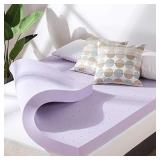 Best Price Mattress 4 Inch Ventilated Memory Foam Mattress Topper with Soothing Lavender Infusion, CertiPUR-US Certified, Queen