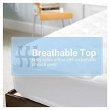 ExceptionalSheets Pillowtop Mattress Topper with Fitted Skirt - Extra Plush Mattress Pad Found in Marriott Hotels - Removable Pillowtop Mattress Pad - Made in The USA - King Size
