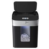 BONSEN 90-Sheet Manual and Automatic Micro Cut Shredder, 5.3 Gallons Lighted Wastebasket, Black, for Home Office