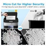 BONSEN 90-Sheet Manual and Automatic Micro Cut Shredder, 5.3 Gallons Lighted Wastebasket, Black, for Home Office