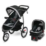Graco FastAction Fold Jogger Travel System | Includes the FastAction Fold Jogging Stroller and SnugRide 35 Infant Car Seat, Gotham