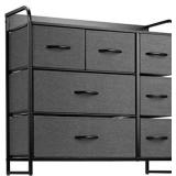 7 Drawer Dresser Organizer Fabric Storage Chest for Bedroom, Hallway, Entryway, Closets, Nurseries. Furniture Storage Tower Sturdy Steel Frame, Wood Top, Easy Pull Handle Textured Print Drawers