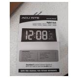 AcuRite Large 18 Digital LED Oversized Wall Clock with Date, Temperature and Fold-Out Stand, Inch, Red