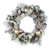 Kurt S. Adler 24" Battery-Operated Flocked LED Wreath