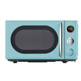 Galanz GLCMKA07BER-07 Retro Microwave Oven, LED Lighting, Pull Handle Design, Child Lock, Bebop Blue, 0.7 cu ft