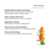 Panasonic NN-SN65KW Microwave Oven with Inverter Technology, 1200W, 1.2 cu.ft. Small Genius Sensor One-Touch Cooking, Popcorn Button, Turbo Defrost-NN-SN65KW-(White)