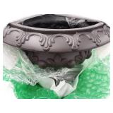 Nearly Natural 12.5in. H Iron-finish Decorative Urn (Indoor/Outdoor) Containers Gray