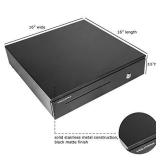 Cash Register Drawer for Point of Sale (POS) System with Removable Coin Tray, 5 Bill/6 Coin, 24V, RJ11/RJ12 Key-Lock, Media Slot, Black