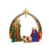 Lighted LED Nativity Holy Family Scene for Outdoor, Yard, Christmas - Lights Up 4 Piece Decoration Set