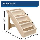 PetSafe CozyUp Folding Pet Steps - Pet Stairs for Indoor/Outdoor at Home or Travel - Dog Steps for High Beds - Dog Stairs with Siderails, Non-Slip Pads - Durable, Support up to 150 lbs - Large, Tan