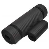 Balance From Go Yoga+ All-Purpose 1/2-Inch Extra Thick High Density Anti-Tear Exercise Yoga Mat and Knee Pad with Carrying Strap (Black)
