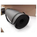 Balance From Go Yoga+ All-Purpose 1/2-Inch Extra Thick High Density Anti-Tear Exercise Yoga Mat and Knee Pad with Carrying Strap (Black)