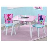 Delta Children Kids Table and Chair Set With Storage (2 Chairs Included) - Ideal for Arts & Crafts, Snack Time, Homeschooling, Homework & More, Trolls World Tour