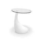 Fab Glass and Mirror Side Coffee Table, 18 in, White