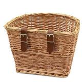 ProsourceFit Wicker Front Handlebar Bike Basket Cargo , light brown, 13 by 9 by 10.5 inches