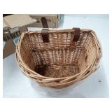 ProsourceFit Wicker Front Handlebar Bike Basket Cargo , light brown, 13 by 9 by 10.5 inches