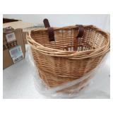 ProsourceFit Wicker Front Handlebar Bike Basket Cargo , light brown, 13 by 9 by 10.5 inches