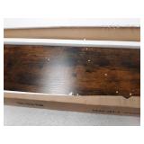 Rolanstar Ladder Shelf for Blanket, Wall-Leaning Blanket Rack with an Adjustable Shelf and 4 Hanging Hooks, 5-Tier Farmhouse Leaning Shelf for Bathroom, Living Room,Rustic Brown