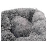 Bedsure Calming Dog Bed for Small Dogs - Donut Washable Small Pet Bed, 23 inches Anti Anxiety Round Fluffy Plush Faux Fur Cat Bed, Fits up to 25 lbs Pets, Dark Grey