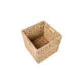 Trademark Innovations Foldable Hyacinth Storage Baskets with Iron Wire Frame (Set of 4)