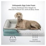Bedsure Large Orthopedic Dog Bed for Large Dogs - Big Waterproof Dog Bed Medium, Foam Sofa with Removable Washable Cover, Waterproof Lining and Nonskid Bottom Couch, Pet Bed, Washed Blue