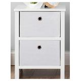 EZ Home Solutions FFR101WH01 Foldable Furniture 2 Drawer Night Stand, 22 x 16 x 19", White