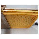 JIARIOME Collapsible Storage Bins with Lids-Folding Plastic Stackable Storage Bins with Lids Plastic Collapsible Storage with Double Door, Large Stackable Folding Crates 53 L, 1 Count (Yellow)