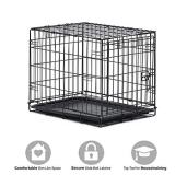 New World 24" Folding Metal Dog Crate, Includes Leak-Proof Plastic Tray; Dog Crate Measures 24L x 18W x 19H Inches, For Small Dog Breed