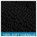 Extra Thick Striped Bath Rugs for Bathroom - (Set of 2) Anti-Slip Bath Mats Soft Plush Chenille Yarn Shaggy Mat Living Room Bedroom Mat Floor Water Absorbent (Jet Black, 20 x 32 Plus 17 x 24 - Inches)