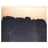 Extra Thick Striped Bath Rugs for Bathroom - (Set of 2) Anti-Slip Bath Mats Soft Plush Chenille Yarn Shaggy Mat Living Room Bedroom Mat Floor Water Absorbent (Jet Black, 20 x 32 Plus 17 x 24 - Inches)