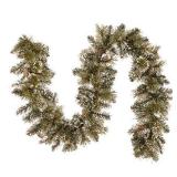 National Tree Company Artificial Christmas Garland, Green, Glittery Pine, Decorated With Pine Cones, Frosted Branches, Christmas Collection, 6 Feet