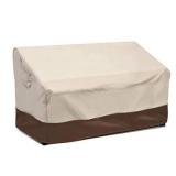 Vailge 2-Seater Heavy Duty Patio Bench Loveseat Cover, 100% Waterproof Outdoor Sofa Cover, Lawn Patio Furniture Covers with Air Vent, Small(Standard), Beige & Brown
