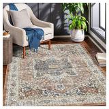 ComiComi Machine Washable Area Rug Vintage Oriental Rug, Non-Shed, Non-Slip, Boho Distressed Accent Rug 2